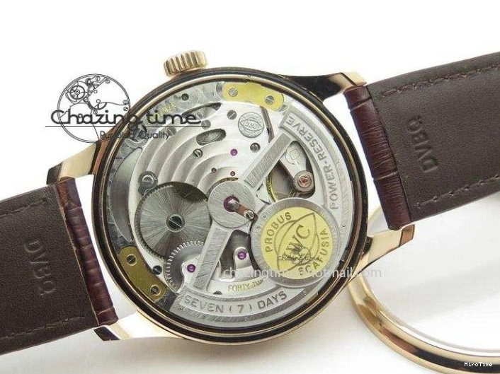 MIROTIME 0423 Portuguese Real PR IW500127 RG ZF 1:1 Best Edition Grey Red Dial On Brown Leather Strap A52010 V AllSeason 7331